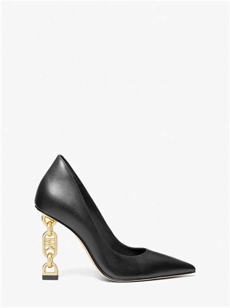 tenley pump michael kors|Tenley Empire Logo Embellished Leather Pump .